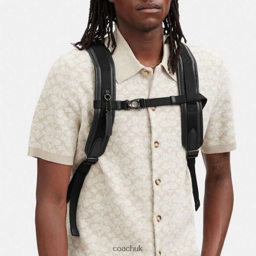 Coach Men BECK ROLL TOP BACKPACK IN SIGNATURE CANVAS CHARCOAL D0DL44685