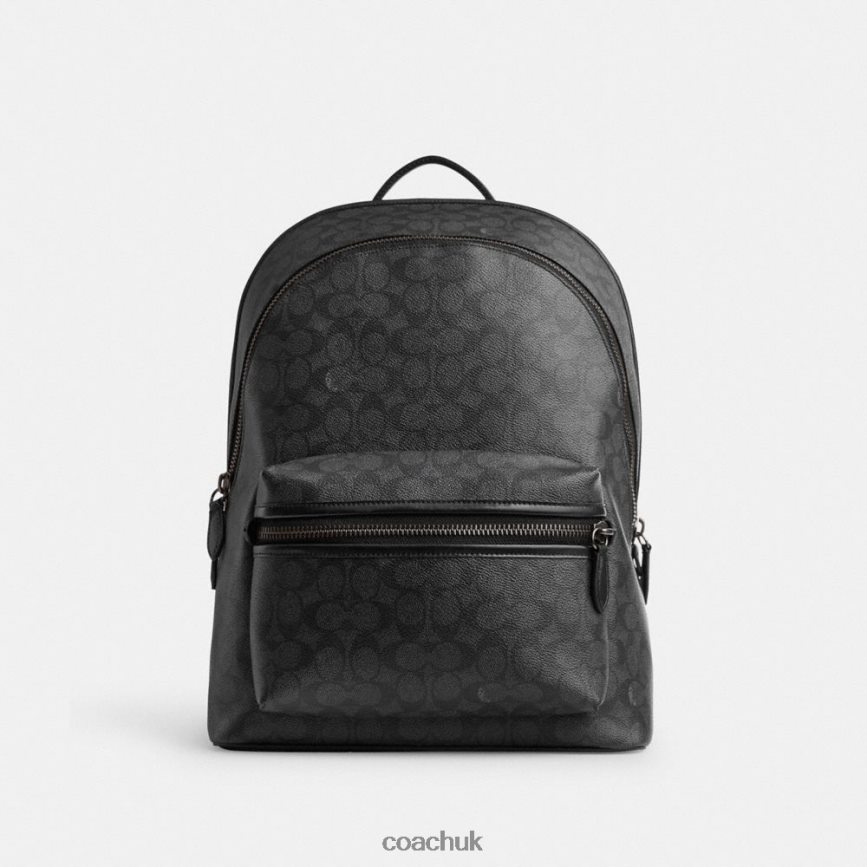 Coach Men CHARTER BACKPACK IN SIGNATURE CANVAS CHARCOAL D0DL44676