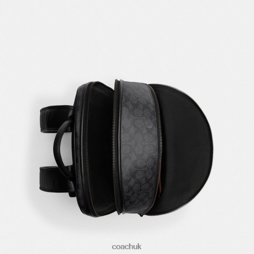 Coach Men CHARTER BACKPACK IN SIGNATURE CANVAS CHARCOAL D0DL44676