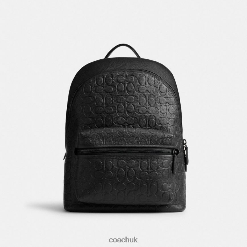 Coach Men CHARTER BACKPACK IN SIGNATURE LEATHER Black D0DL44677