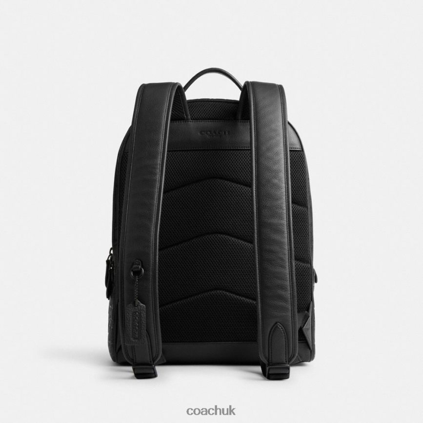 Coach Men CHARTER BACKPACK IN SIGNATURE LEATHER Black D0DL44677