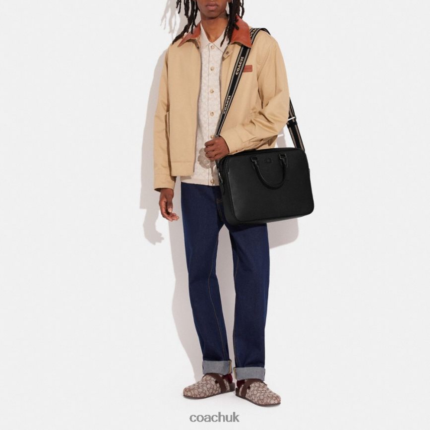 Coach Men GOTHAM BRIEF WITH SIGNATURE CANVAS INTERIOR Black D0DL44622