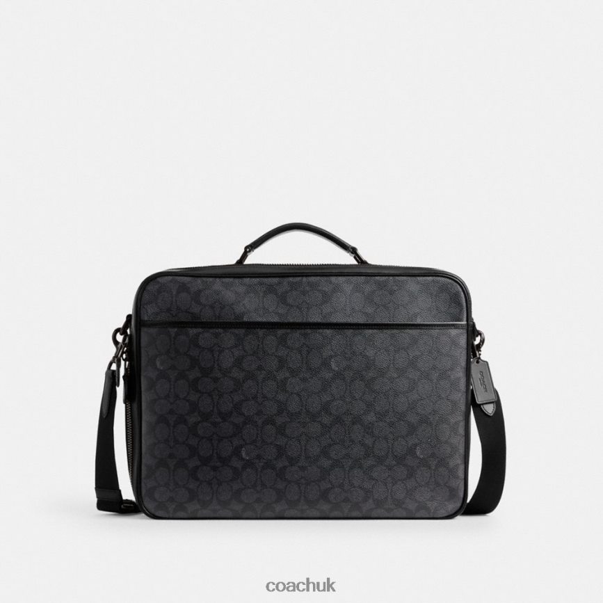 Coach Men GOTHAM CONVERTIBLE BRIEF IN SIGNATURE CANVAS CHARCOAL D0DL44617