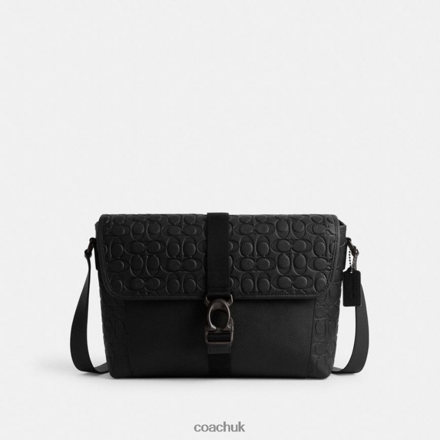 Coach Men BECK MESSENGER IN SIGNATURE LEATHER Black D0DL44651