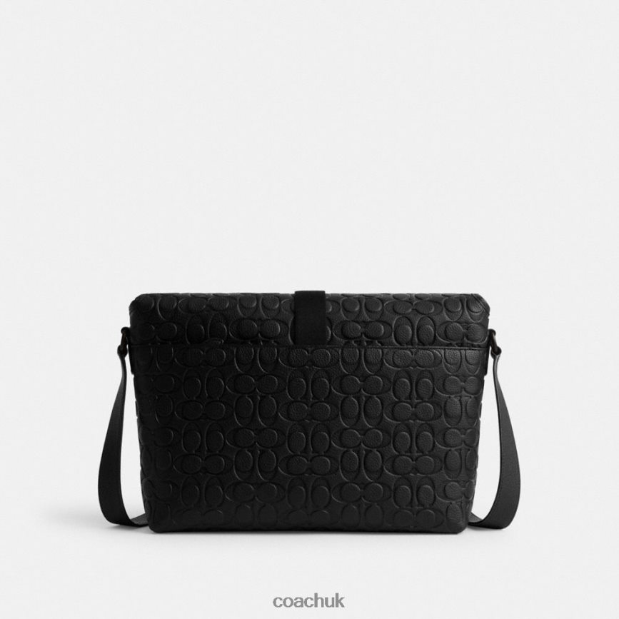 Coach Men BECK MESSENGER IN SIGNATURE LEATHER Black D0DL44651
