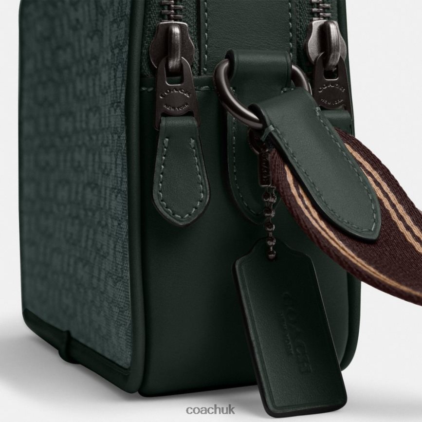 Coach Men CHARTER CROSSBODY 24 IN MICRO SIGNATURE JACQUARD Amazon Green D0DL44662