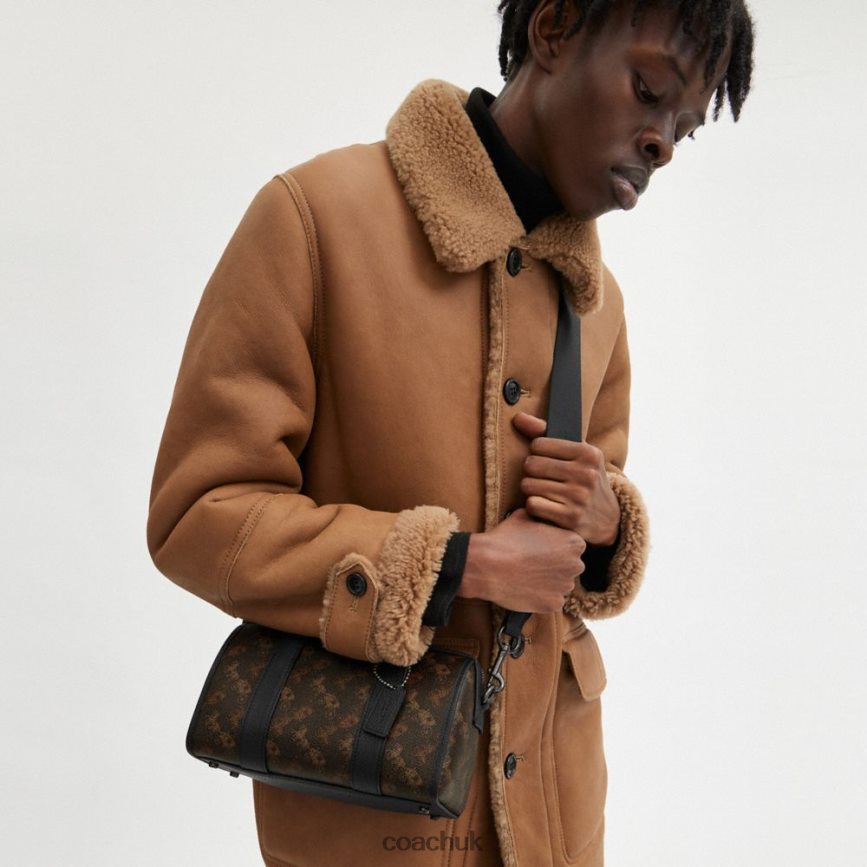 Coach Men GOTHAM DUFFLE 24 WITH HORSE AND CARRIAGE PRINT Truffle/Black D0DL44658