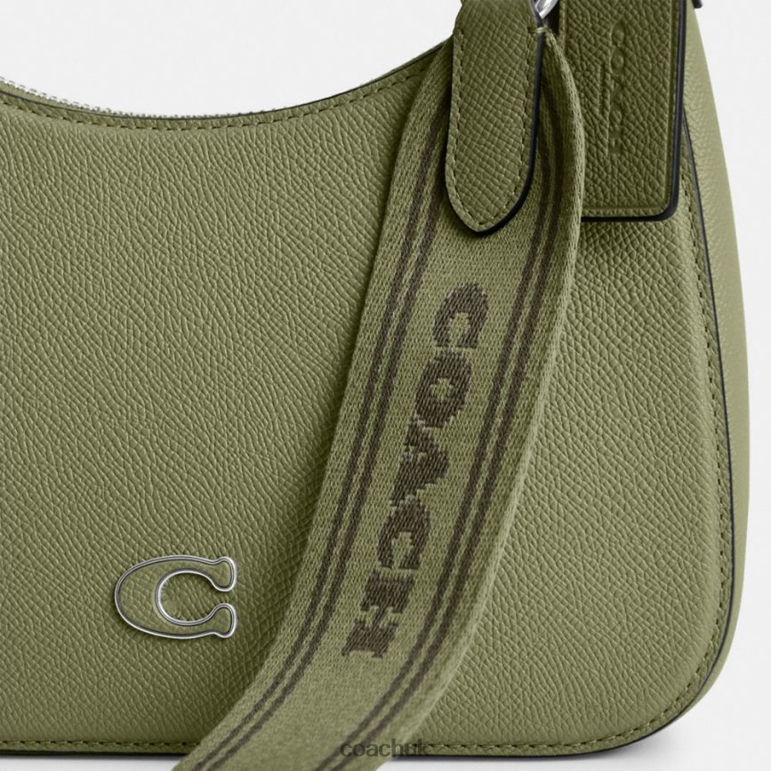 Coach Men HOBO CROSSBODY WITH SIGNATURE CANVAS MOSS D0DL44646