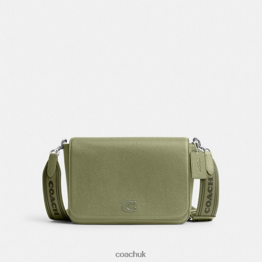 Coach Men MESSENGER BAG WITH SIGNATURE CANVAS INTERIOR MOSS D0DL44647