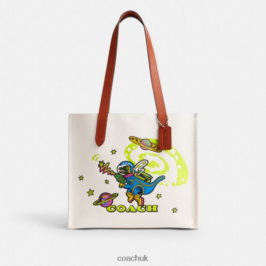 Coach Men COSMIC COACH RELAY TOTE 34 WITH REXY Chalk Multi D0DL44633