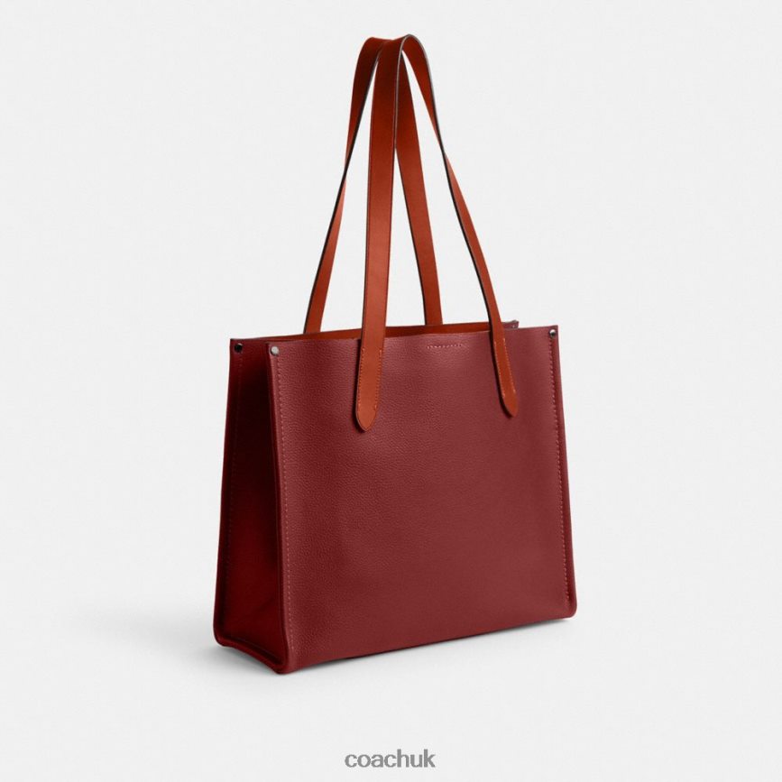 Coach Men RELAY TOTE 34 Ruby Red D0DL44627