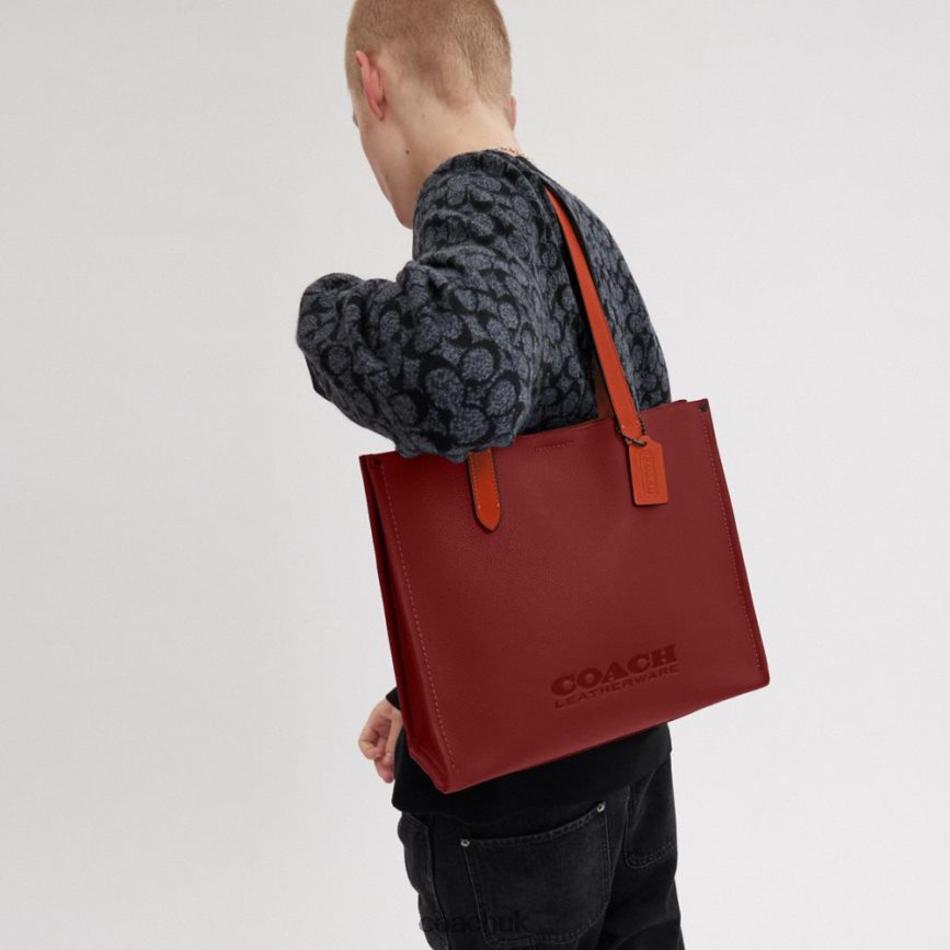 Coach Men RELAY TOTE 34 Ruby Red D0DL44627