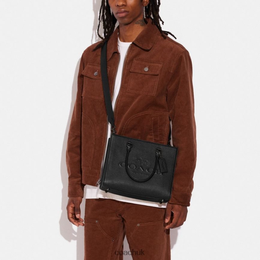 Coach Men TOTE WITH SIGNATURE CANVAS Black D0DL44637