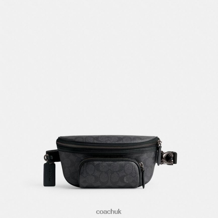 Coach Men BECK BELT BAG IN SIGNATURE CANVAS CHARCOAL D0DL44693