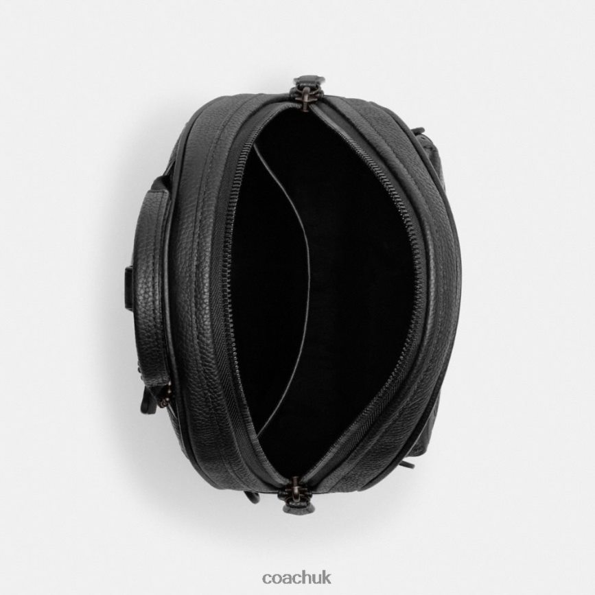 Coach Men CHARTER PACK IN SIGNATURE LEATHER Black D0DL44690