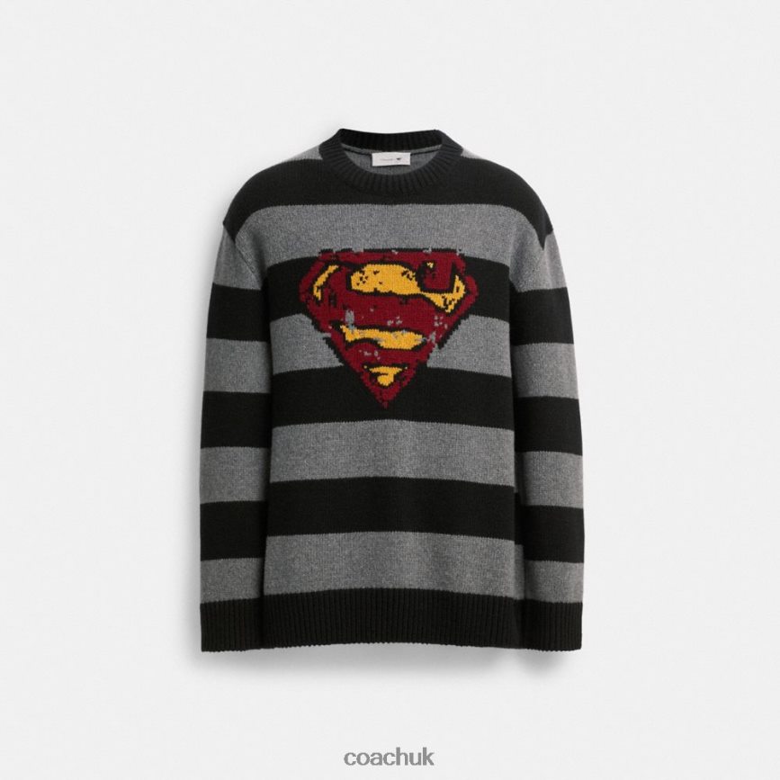 Coach Men COACH | DC SUPERMAN OVERSIZED SWEATER BLACK/GREY D0DL44775