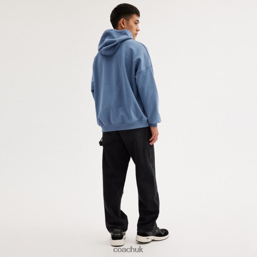 Coach Men HOODIE WITH SIGNATURE HOOD Blue. D0DL44777