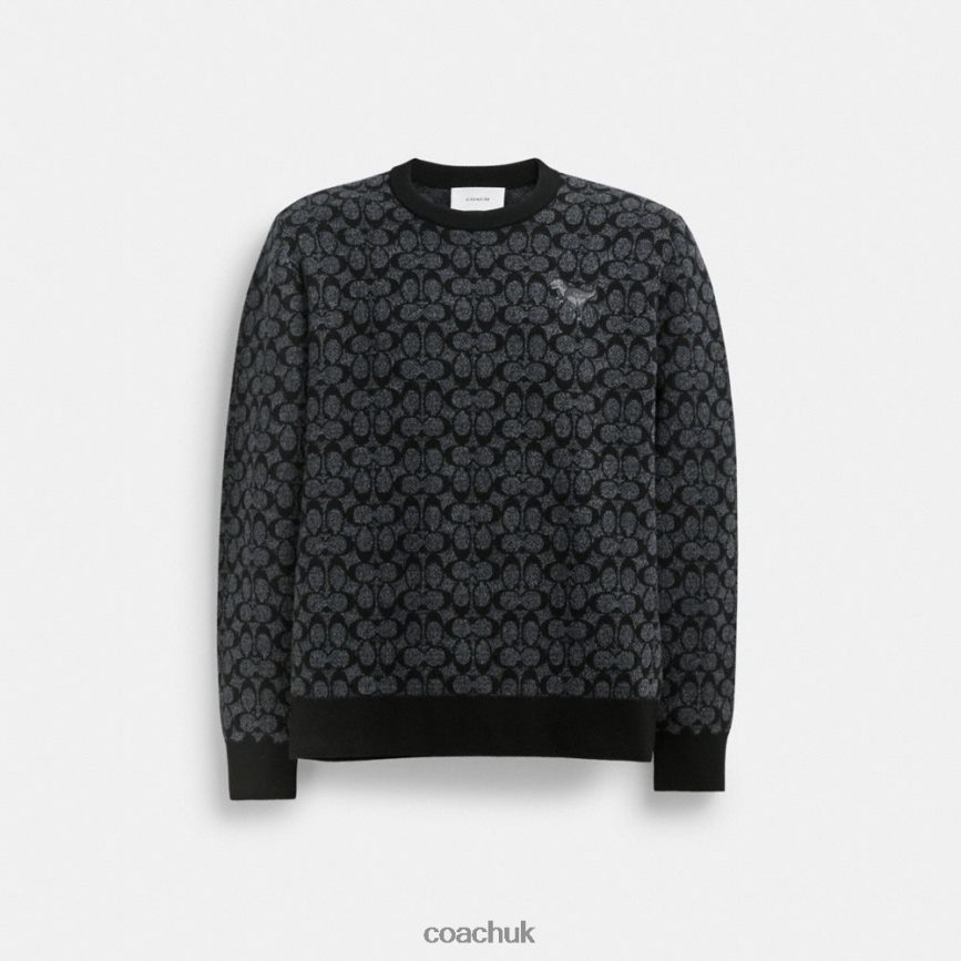 Coach Men REXY SWEATER Black Signature D0DL44768