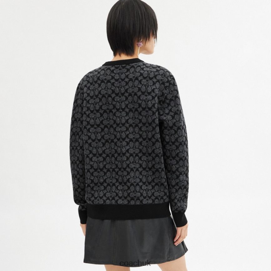 Coach Men REXY SWEATER Black Signature D0DL44768