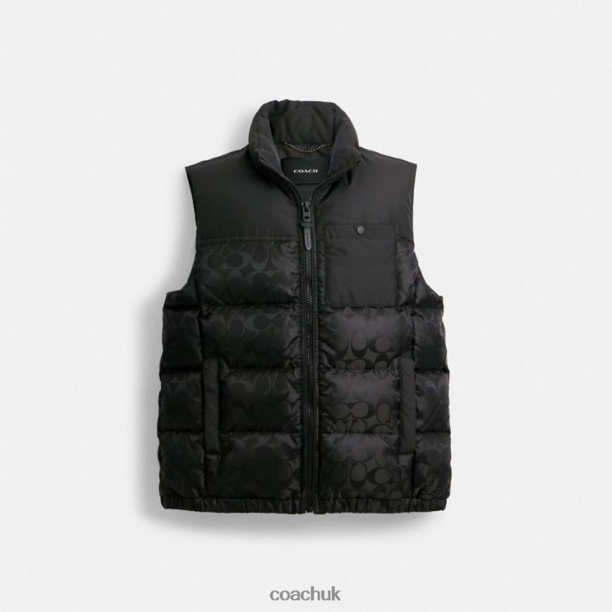 Coach Men SIGNATURE PUFFER VEST Black D0DL44773