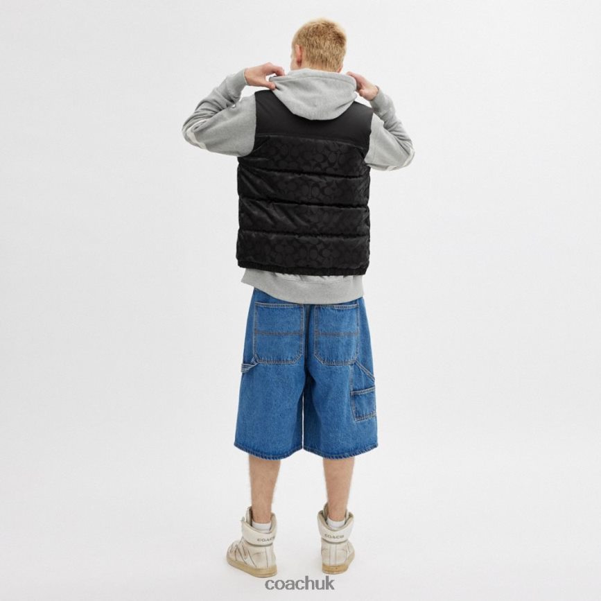 Coach Men SIGNATURE PUFFER VEST Black D0DL44773