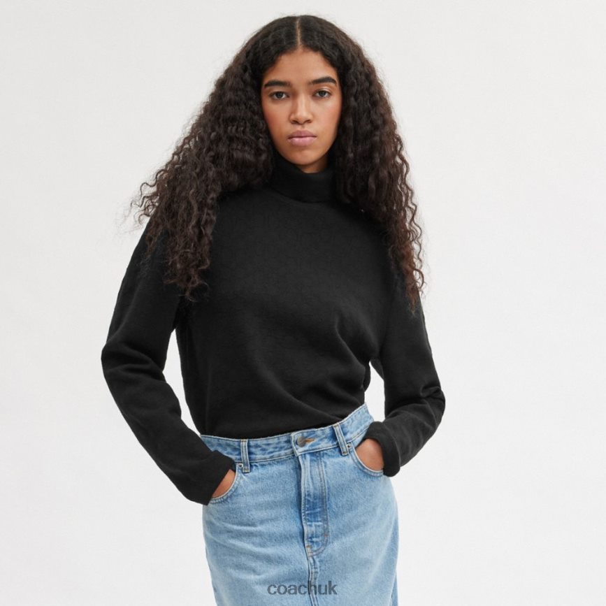 Coach Men SIGNATURE TURTLENECK Black D0DL44779
