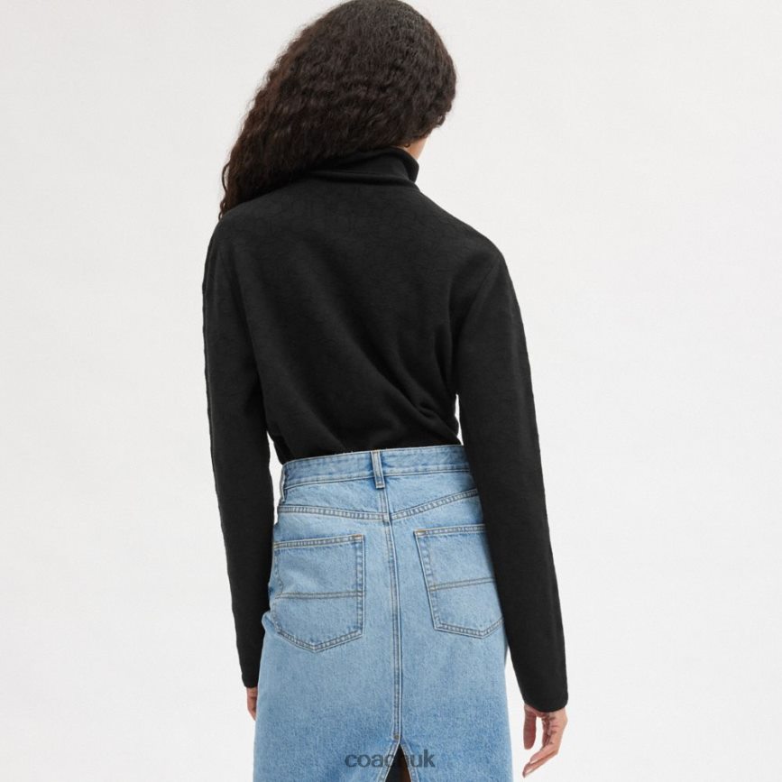 Coach Men SIGNATURE TURTLENECK Black D0DL44779