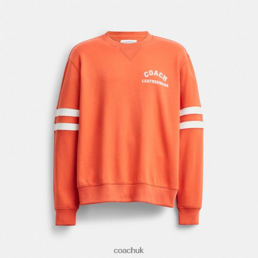 Coach Men VARSITY CREWNECK Burnt Orange D0DL44780