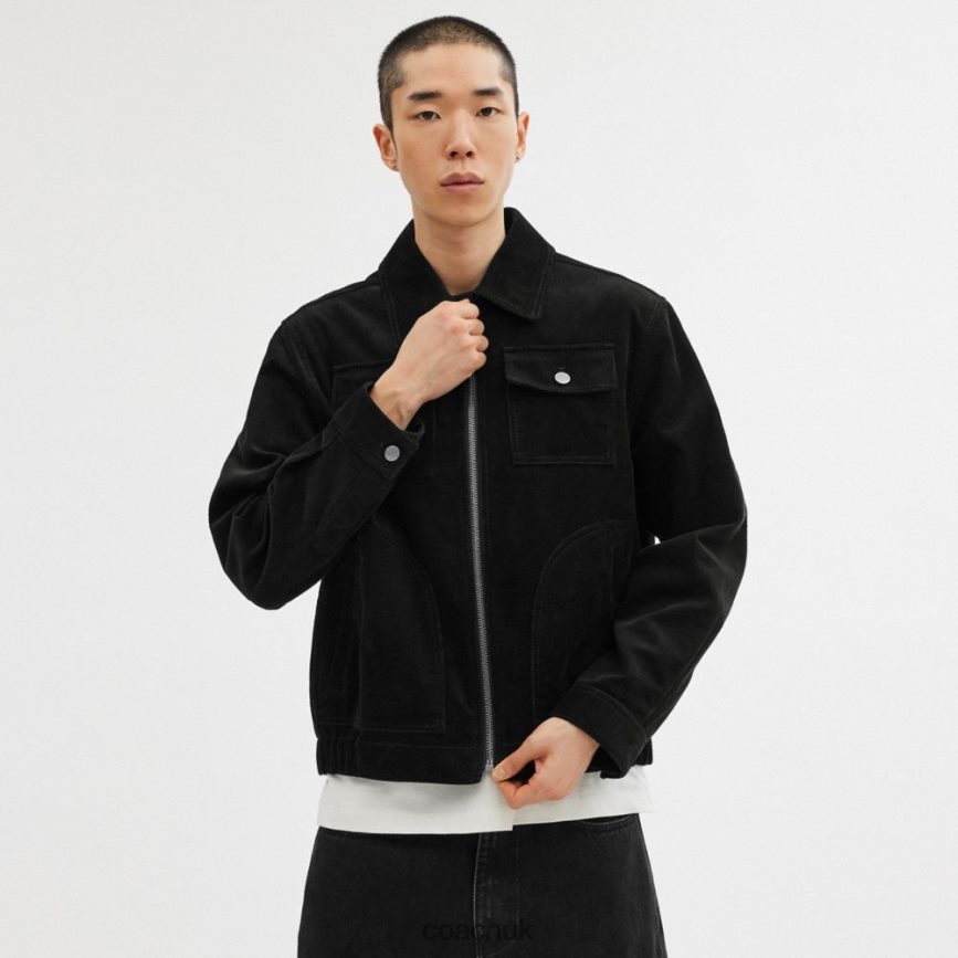 Coach Men CORDUROY JACKET Black D0DL44755