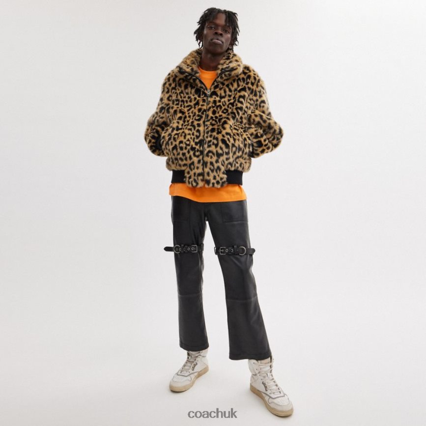 Coach Men PRINTED FAUX FUR JACKET Leopard D0DL44752