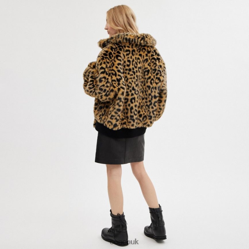 Coach Men PRINTED FAUX FUR JACKET Leopard D0DL44752