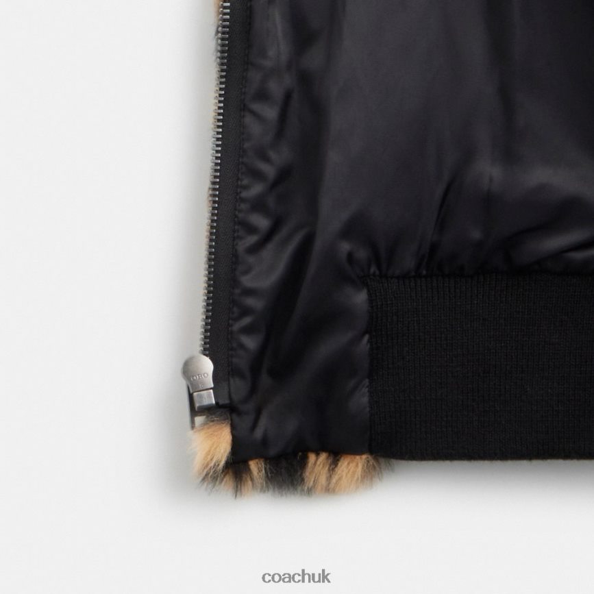 Coach Men PRINTED FAUX FUR JACKET Leopard D0DL44752