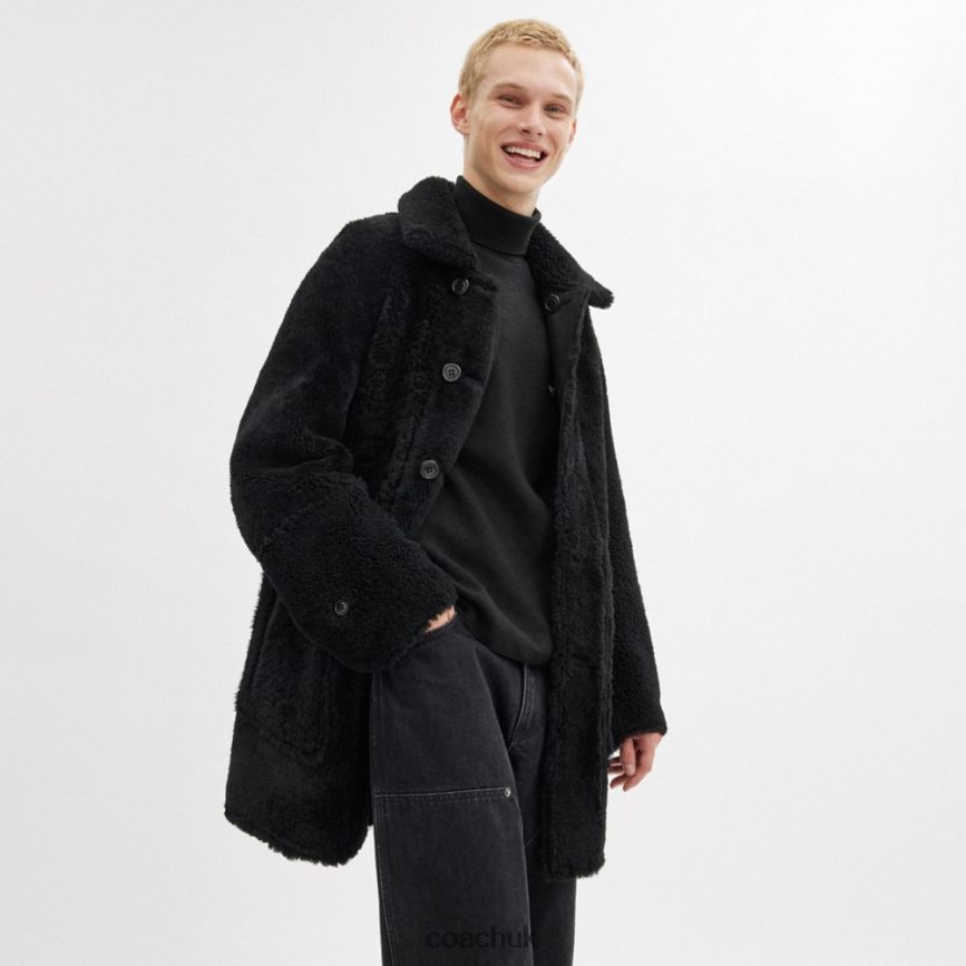 Coach Men REVERSIBLE SHEARLING COAT Black D0DL44758