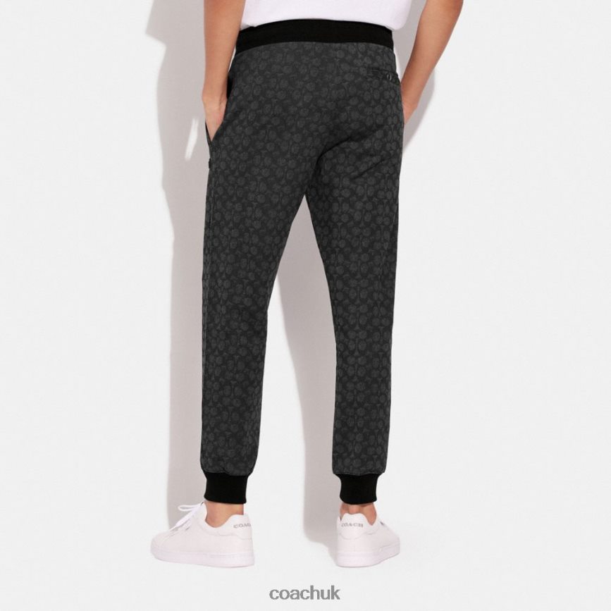 Coach Men ESSENTIAL JOGGERS IN SIGNATURE Charcoal Signature D0DL44793