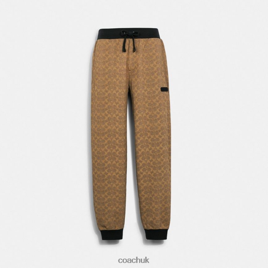 Coach Men ESSENTIAL JOGGERS IN SIGNATURE Tan Signature D0DL44792