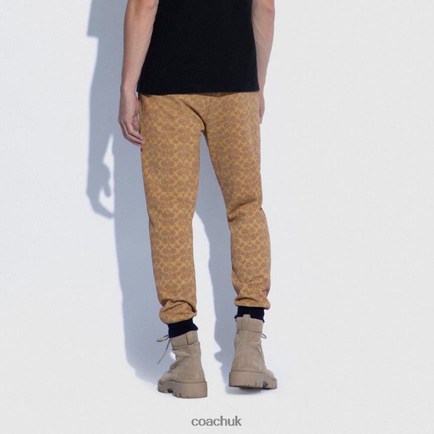 Coach Men ESSENTIAL JOGGERS IN SIGNATURE Tan Signature D0DL44792