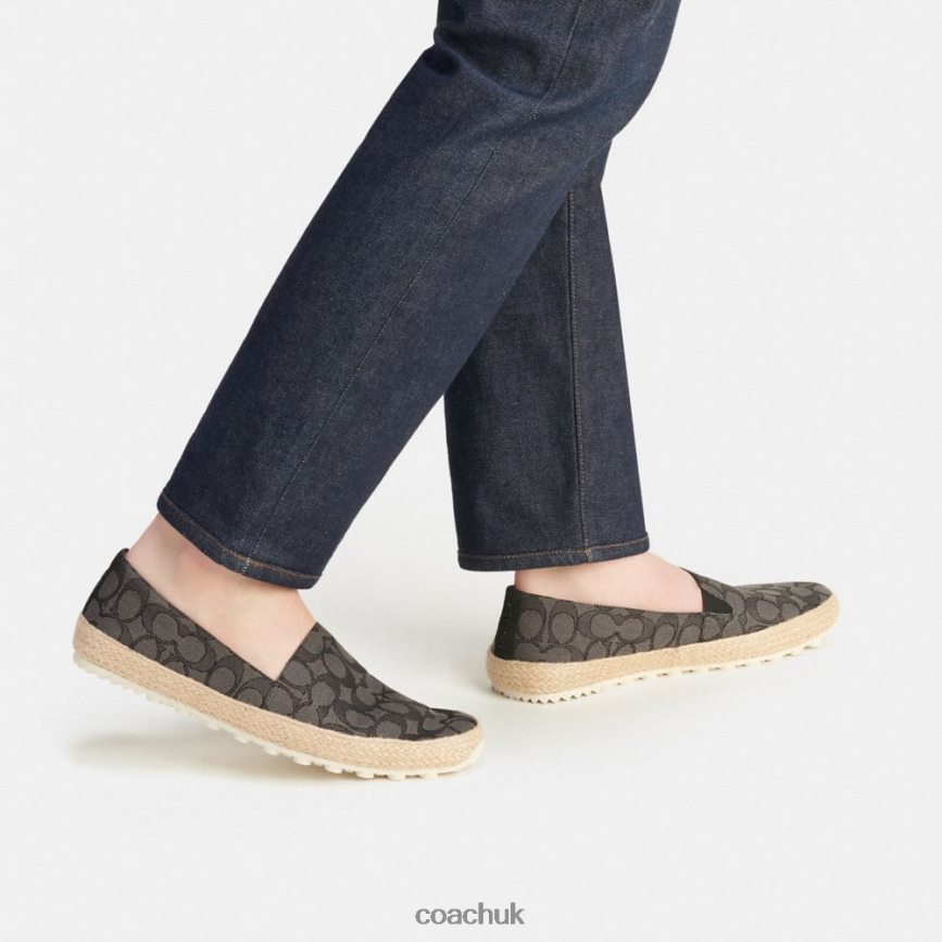 Coach Men ESPADRILLE IN SIGNATURE JACQUARD CHARCOAL/BLACK D0DL44728