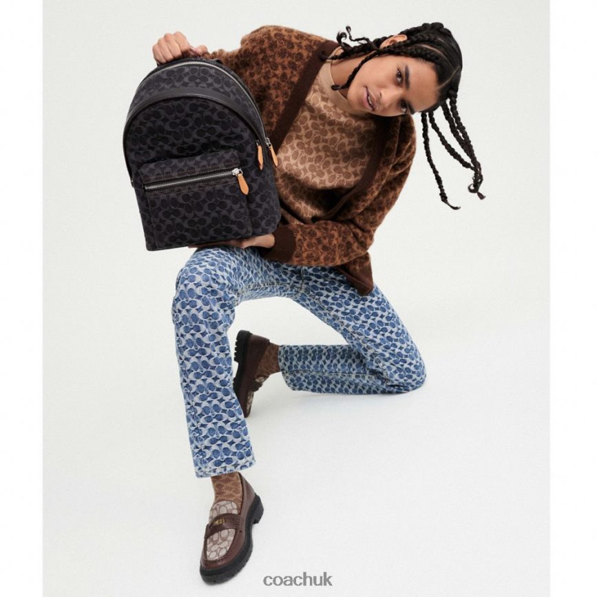 Coach Men LOAFER WITH SIGNATURE JACQUARD AND SIGNATURE COIN MAPLE D0DL44734