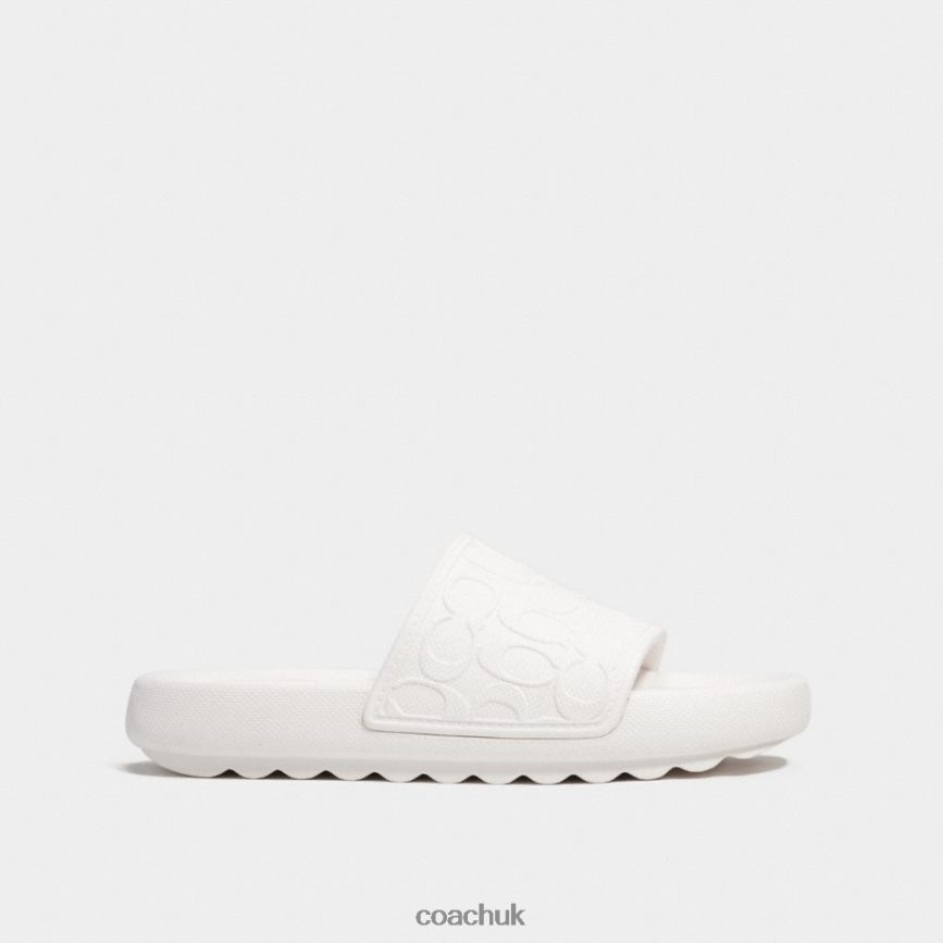 Coach Men OBI SPORT SLIDE IN SIGNATURE Chalk D0DL44729