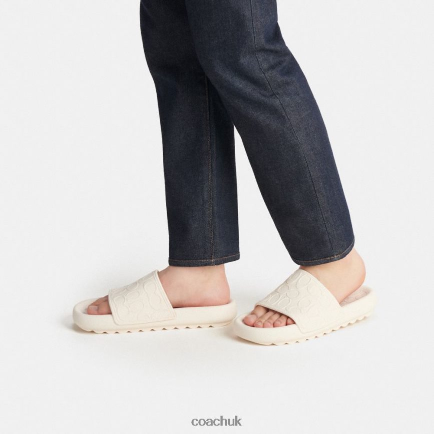 Coach Men OBI SPORT SLIDE IN SIGNATURE Chalk D0DL44729