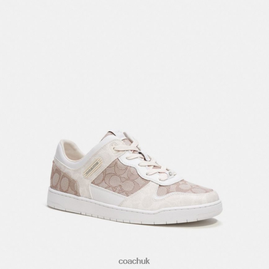 Coach Men C201 SNEAKER IN SIGNATURE JACQUARD Chalk/Stone D0DL44744