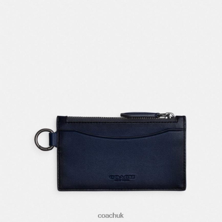 Coach Men ZIP CARD CASE Deep Blue D0DL44723