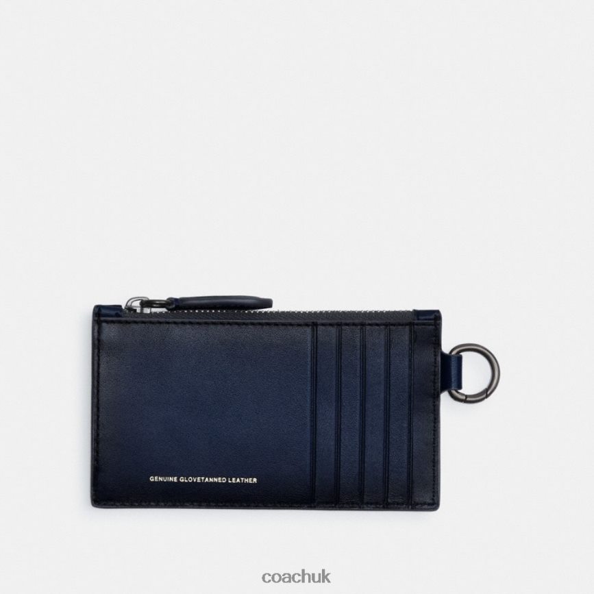 Coach Men ZIP CARD CASE Deep Blue D0DL44723