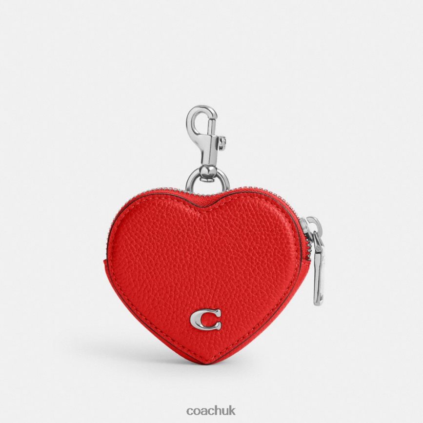 Coach Men HEART COIN PURSE Sport Red D0DL44699