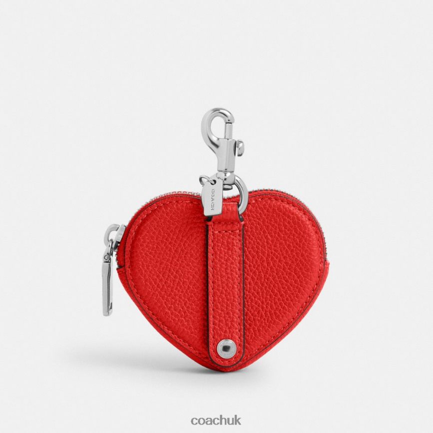 Coach Men HEART COIN PURSE Sport Red D0DL44699