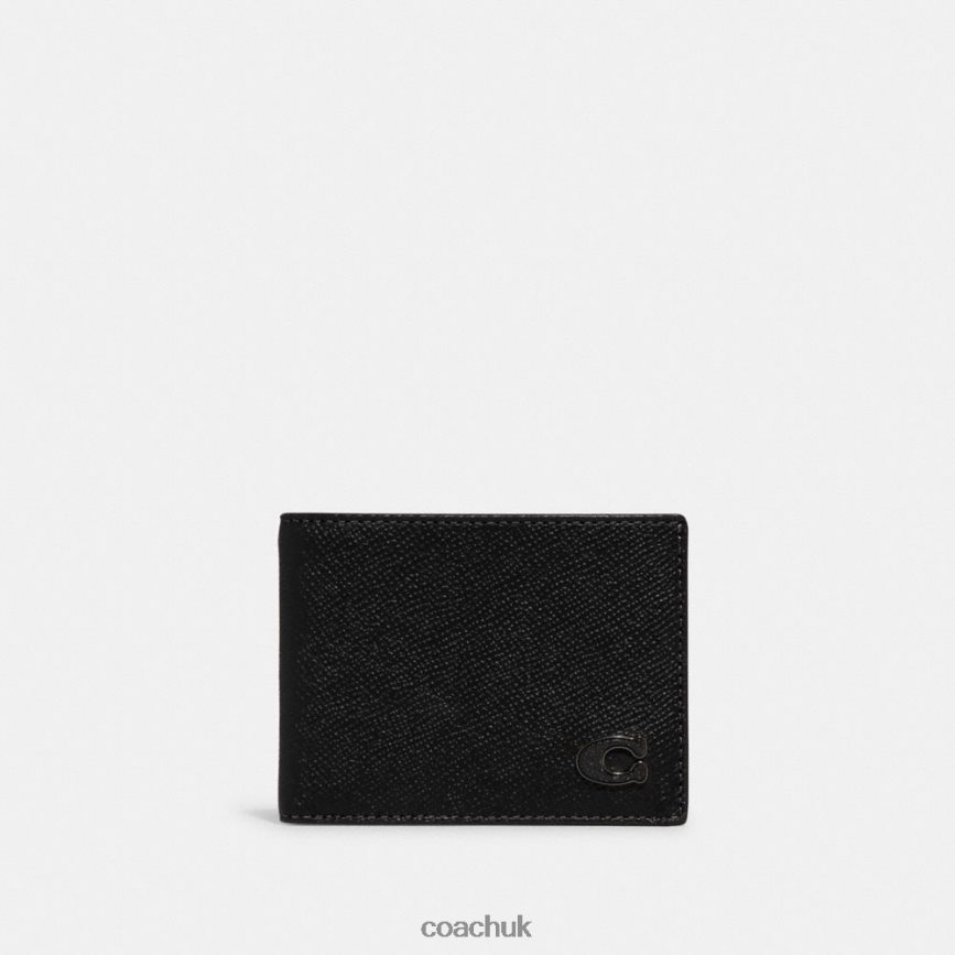 Coach Men SLIM BILLFOLD WALLET Black D0DL44713