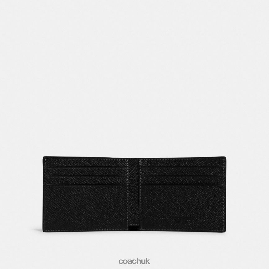 Coach Men SLIM BILLFOLD WALLET Black D0DL44713