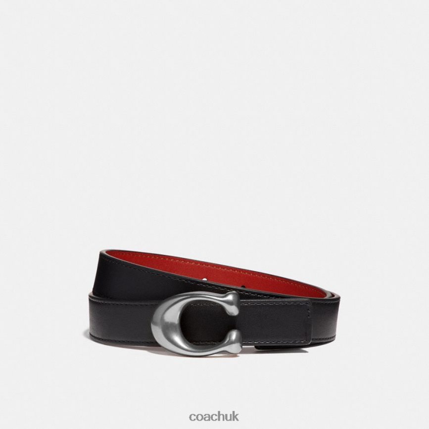 Coach Women C HARDWARE REVERSIBLE BELT, 25MM NI/Black 1941 Red D0DL44612