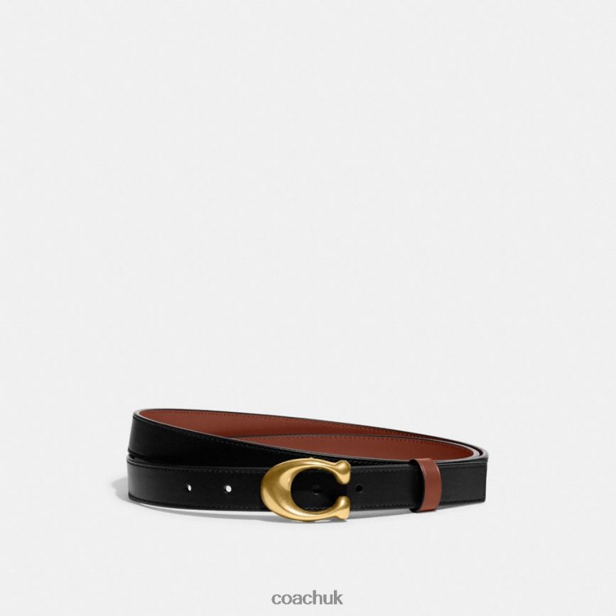 Coach Women SCULPTED C BUCKLE CUT-TO-SIZE REVERSIBLE BELT, 25MM B4/Black 1941 Saddle D0DL44613