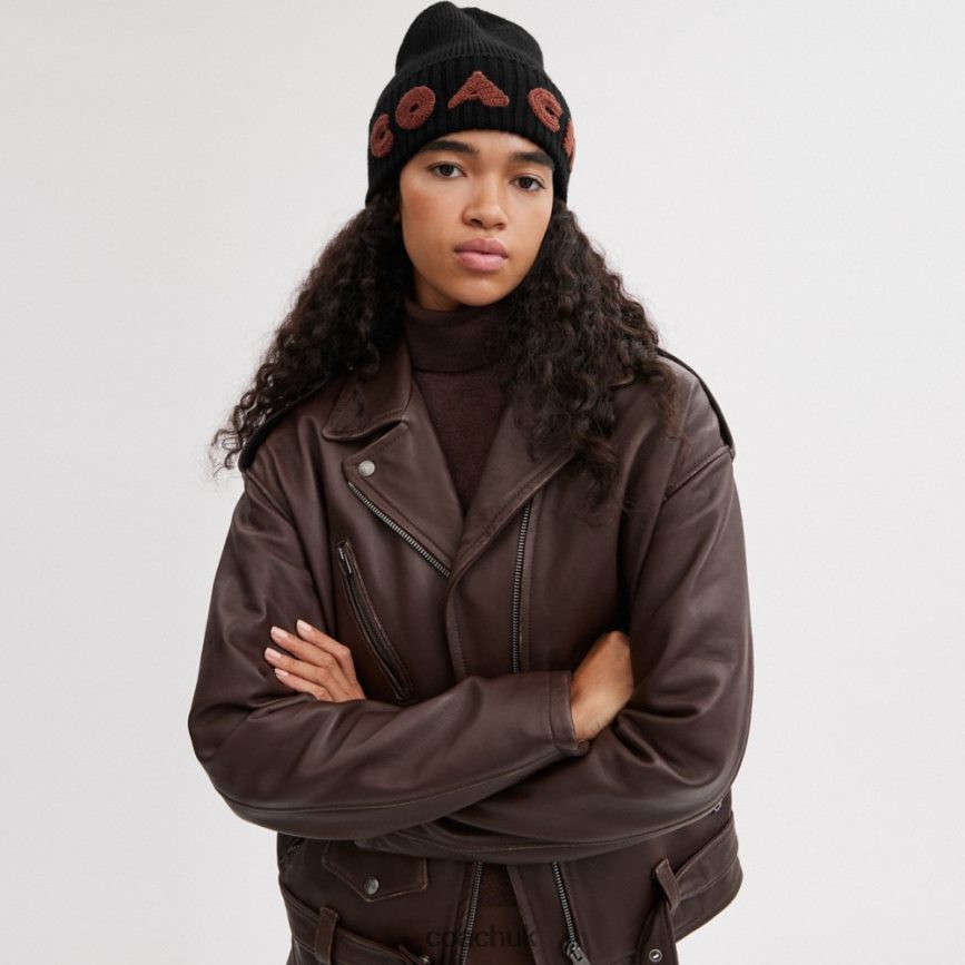 Coach Women BOXED BEANIE Black D0DL44561